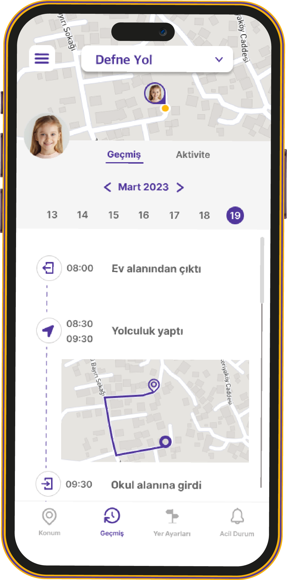 Konum Takibi ekranı